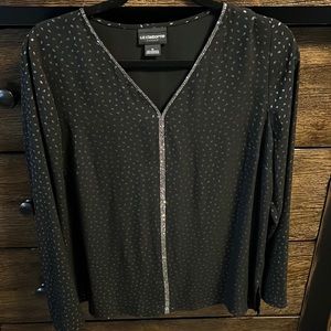Liz Claiborne Black Sparkle Blouse